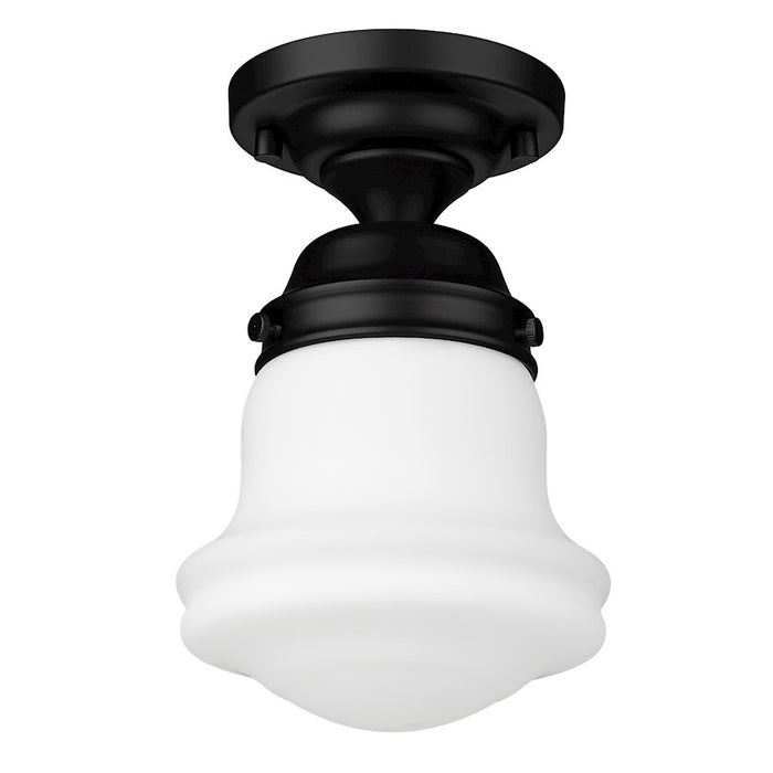 Z-Lite Vaughn 1 Light 9" Flush Mount, Matte Black/Matte Opal