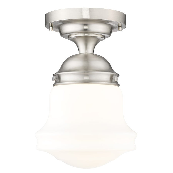 Z-Lite Vaughn 1 Light 11" Flush Mount, Brushed Nickel/Matte Opal - 735F10-BN