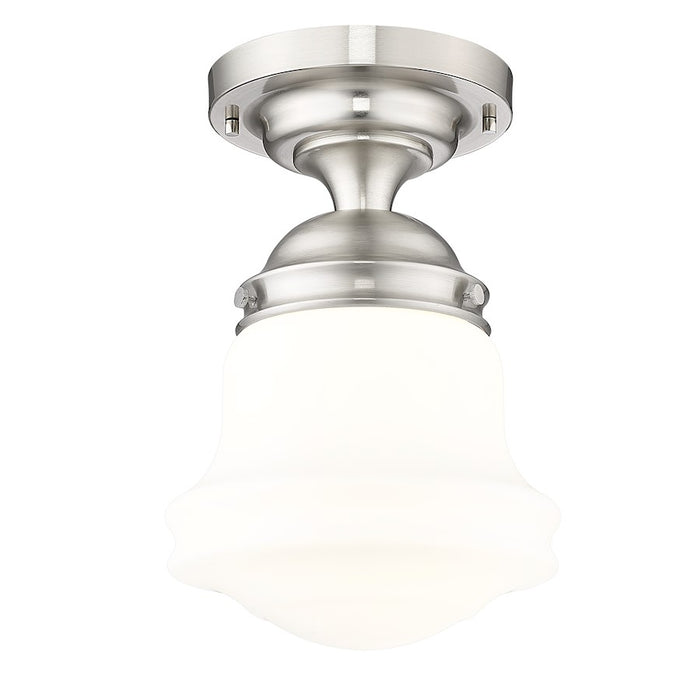 Z-Lite Vaughn 1 Light 11" Flush Mount, Brushed Nickel/Matte Opal