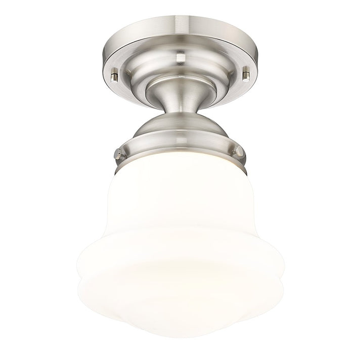 Z-Lite Vaughn 1 Light 11" Flush Mount, Brushed Nickel/Matte Opal