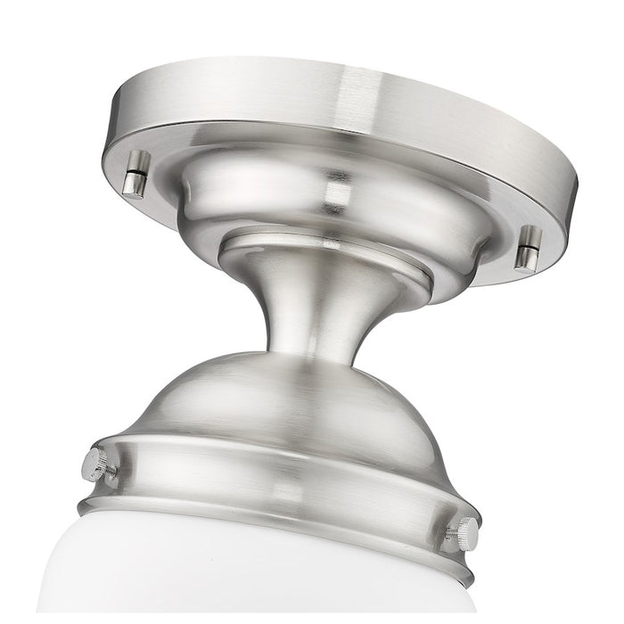 Z-Lite Vaughn 1 Light 11" Flush Mount, Brushed Nickel/Matte Opal