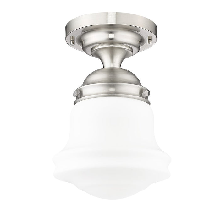 Z-Lite Vaughn 1 Light 11" Flush Mount, Brushed Nickel/Matte Opal