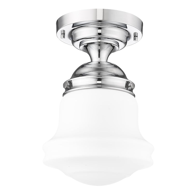 Z-Lite Vaughn 1 Light 11" Flush Mount, Chrome/Matte Opal