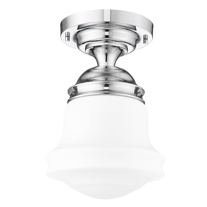 Z-Lite Vaughn 1 Light 11" Flush Mount, Chrome/Matte Opal