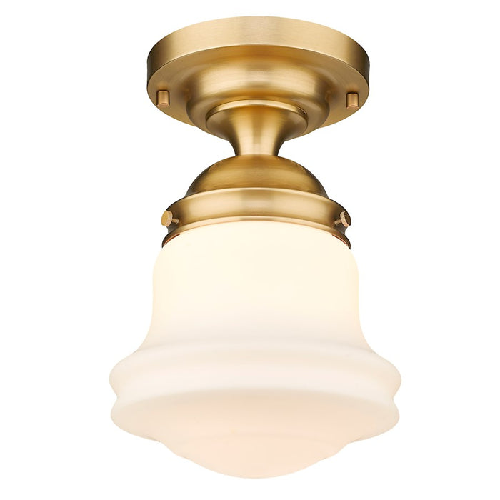 Z-Lite Vaughn 1 Light 16" Flush Mount, Heritage Brass/Matte Opal