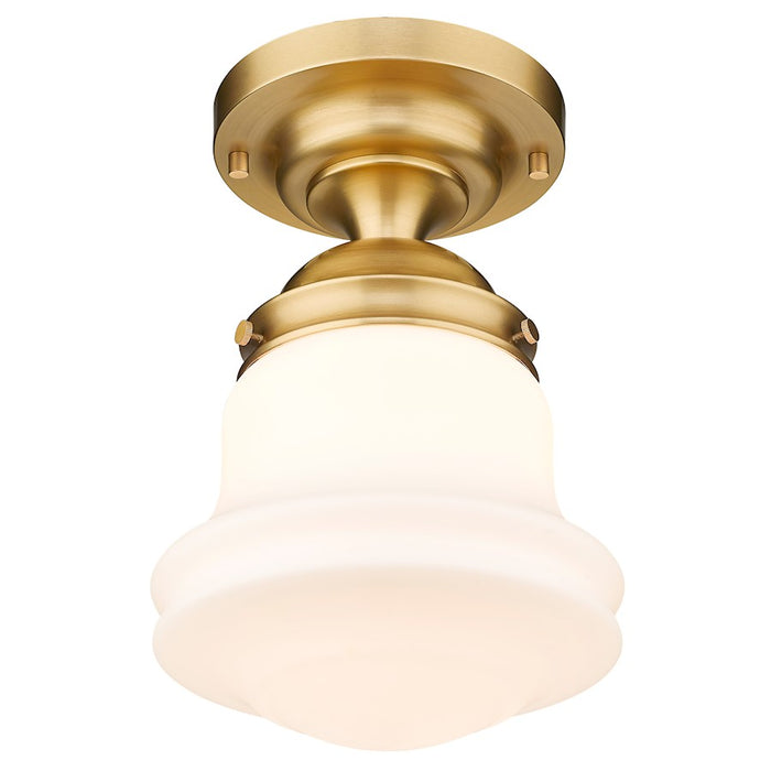 Z-Lite Vaughn 1 Light 16" Flush Mount, Heritage Brass/Matte Opal