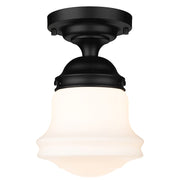 Z-Lite Vaughn 1 Light 16" Flush Mount, Matte Black/Matte Opal - 735F10-MB