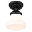 Z-Lite Vaughn 1 Light 16" Flush Mount, Matte Black/Matte Opal