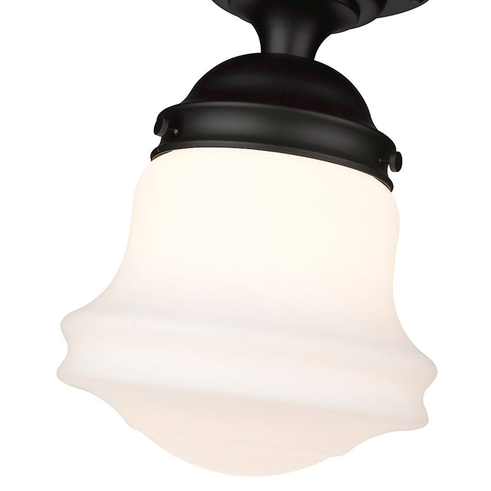 Z-Lite Vaughn 1 Light 16" Flush Mount, Matte Black/Matte Opal