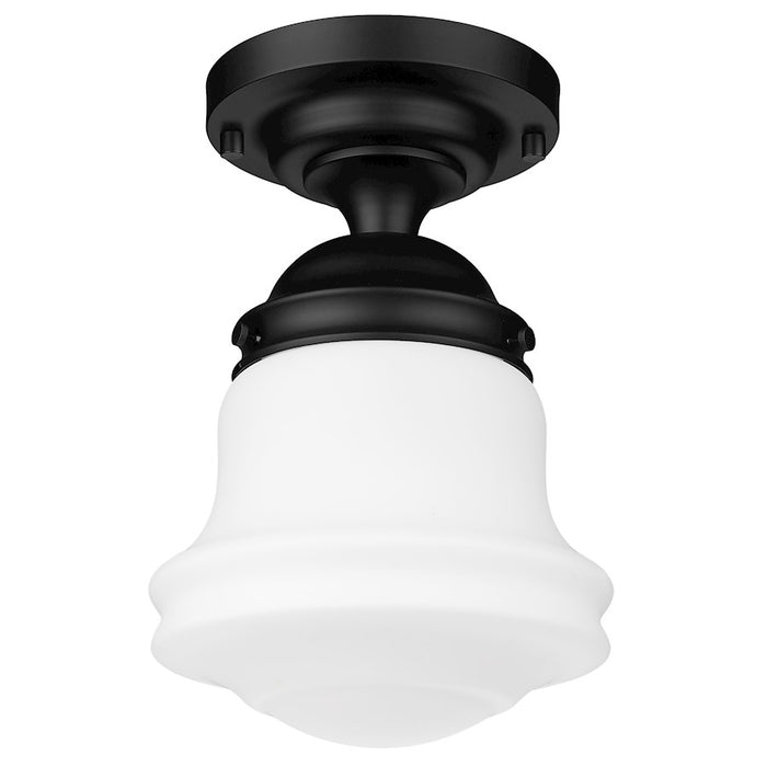 Z-Lite Vaughn 1 Light 16" Flush Mount, Matte Black/Matte Opal