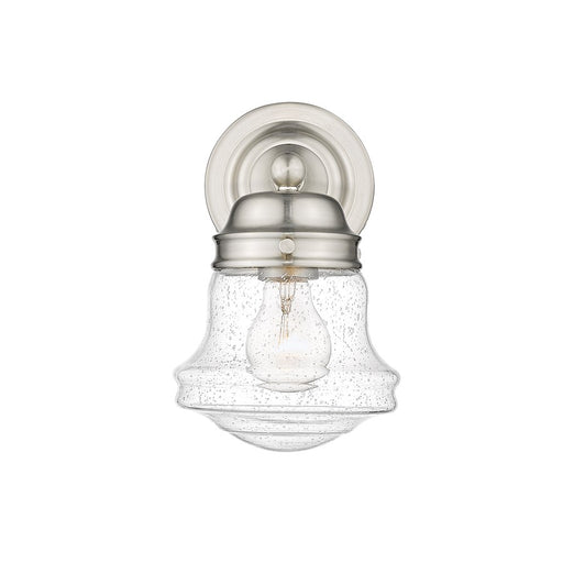 Z-Lite Vaughn 1 Light Wall Sconce, Brushed Nickel/Clear Seedy