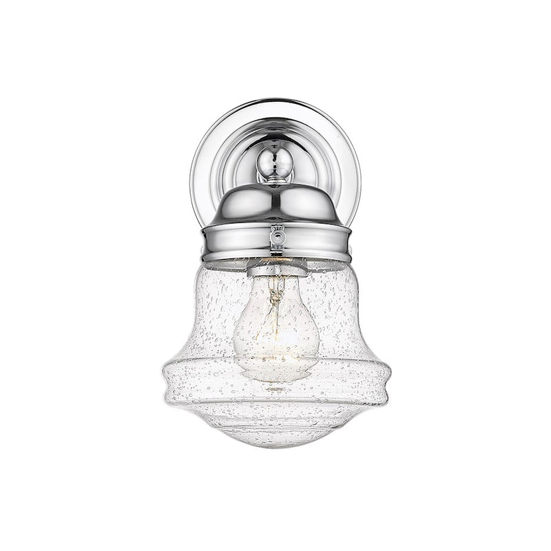 Z-Lite Vaughn 1 Light Wall Sconce, Chrome/Clear Seedy