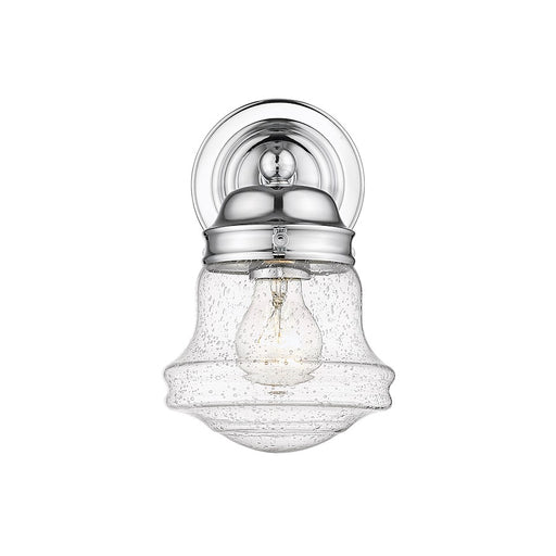Z-Lite Vaughn 1 Light Wall Sconce, Chrome/Clear Seedy