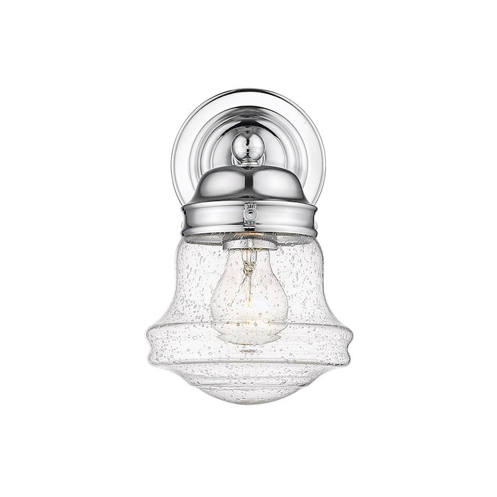 Z-Lite Vaughn 1 Light Wall Sconce, Chrome/Clear Seedy