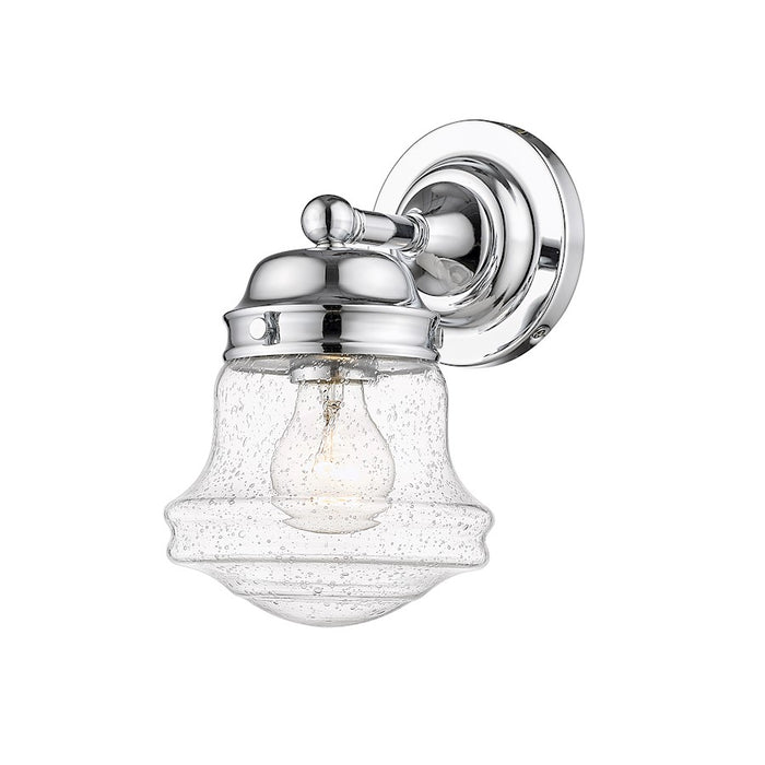 Z-Lite Vaughn 1 Light Wall Sconce, Chrome/Clear Seedy