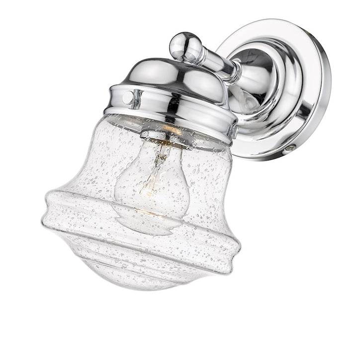 Z-Lite Vaughn 1 Light Wall Sconce, Chrome/Clear Seedy