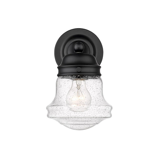 Z-Lite Vaughn 1 Light Wall Sconce, Matte Black/Clear Seedy