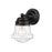 Z-Lite Vaughn 1 Light Wall Sconce, Matte Black/Clear Seedy