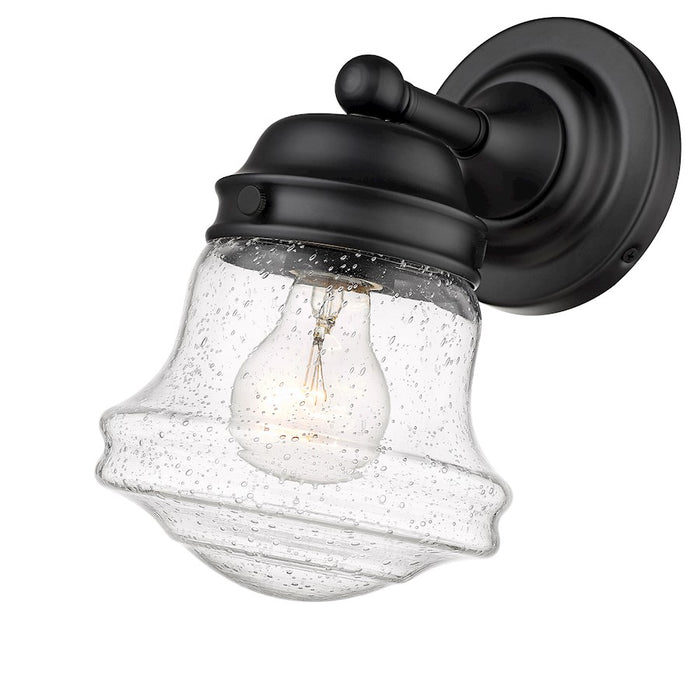 Z-Lite Vaughn 1 Light Wall Sconce, Matte Black/Clear Seedy