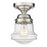 Z-Lite Vaughn 1 Light 9" Flush Mount, Brushed Nickel/Clear Seedy - 736F1-BN