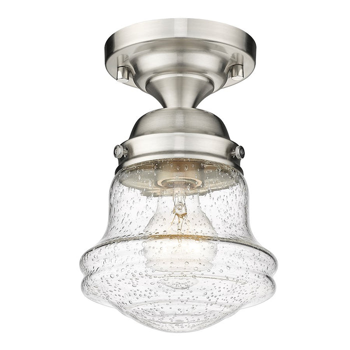 Z-Lite Vaughn 1 Light 9" Flush Mount, Brushed Nickel/Clear Seedy