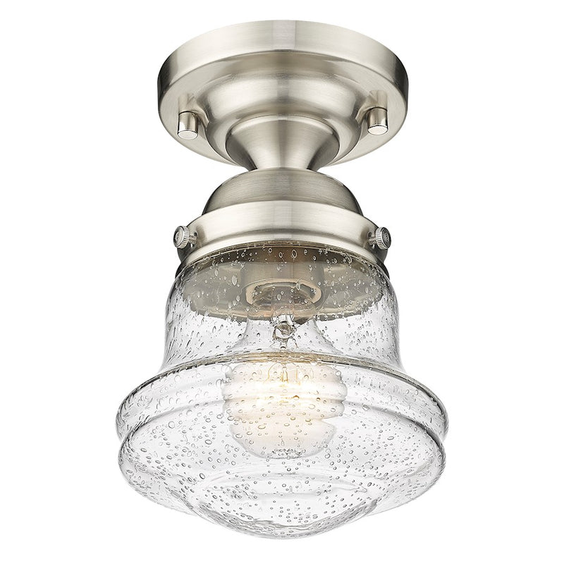Z-Lite Vaughn 1 Light 9" Flush Mount, Brushed Nickel/Clear Seedy