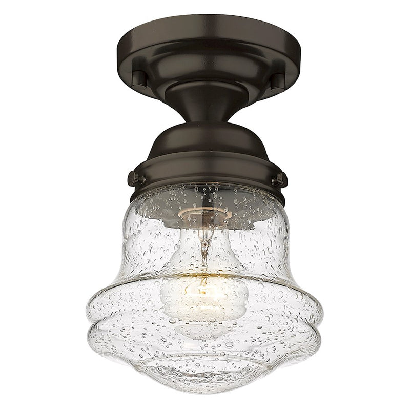 Z-Lite Vaughn 1 Light 9" Flush Mount, Bronze/Clear Seedy