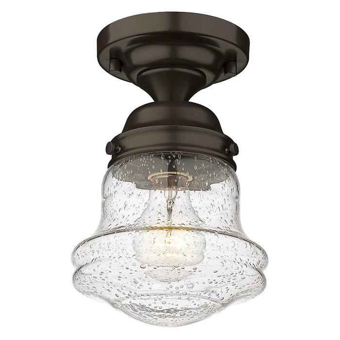 Z-Lite Vaughn 1 Light 9" Flush Mount, Bronze/Clear Seedy