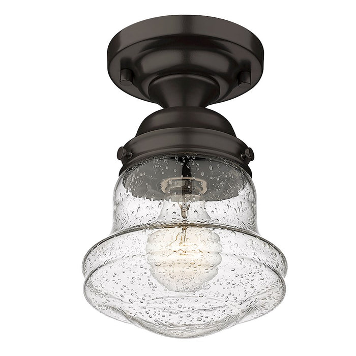 Z-Lite Vaughn 1 Light 9" Flush Mount, Bronze/Clear Seedy