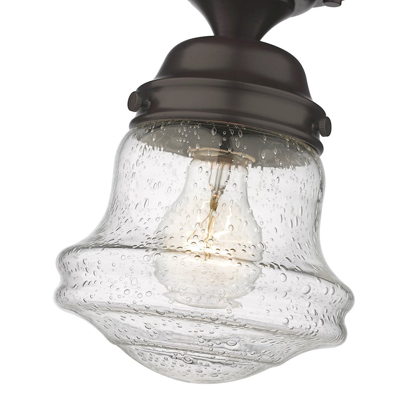 Z-Lite Vaughn 1 Light 9" Flush Mount, Bronze/Clear Seedy