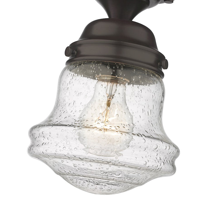 Z-Lite Vaughn 1 Light 9" Flush Mount, Bronze/Clear Seedy