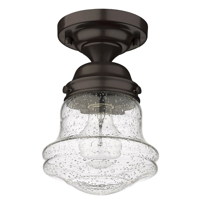 Z-Lite Vaughn 1 Light 9" Flush Mount, Bronze/Clear Seedy
