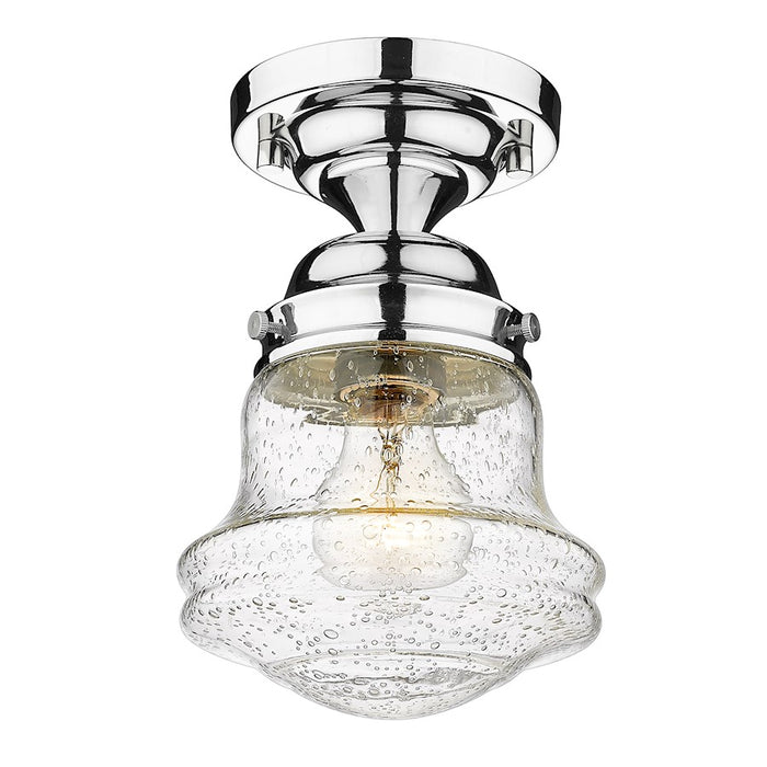 Z-Lite Vaughn 1 Light 9" Flush Mount, Chrome/Clear Seedy