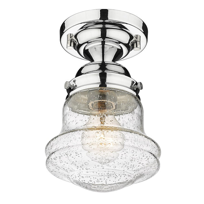 Z-Lite Vaughn 1 Light 9" Flush Mount, Chrome/Clear Seedy
