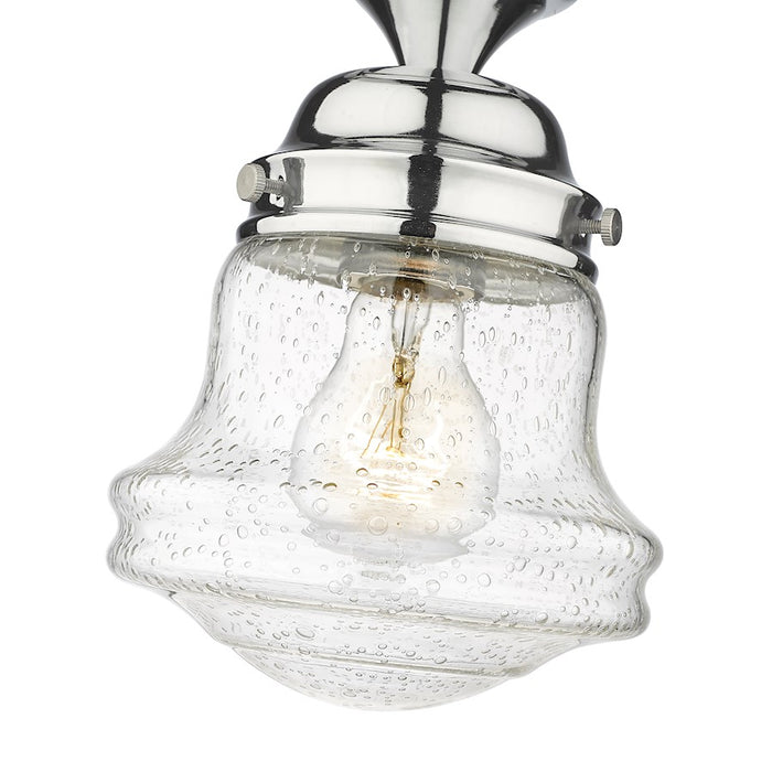 Z-Lite Vaughn 1 Light 9" Flush Mount, Chrome/Clear Seedy