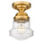 Z-Lite Vaughn 1 Light 9" Flush Mount, Heritage Brass/Clear Seedy