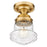 Z-Lite Vaughn 1 Light 9" Flush Mount, Heritage Brass/Clear Seedy