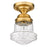 Z-Lite Vaughn 1 Light 9" Flush Mount, Heritage Brass/Clear Seedy