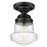 Z-Lite Vaughn 1 Light 9" Flush Mount, Matte Black/Clear Seedy