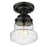 Z-Lite Vaughn 1 Light 9" Flush Mount, Matte Black/Clear Seedy
