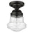 Z-Lite Vaughn 1 Light 9" Flush Mount, Matte Black/Clear Seedy