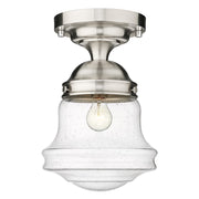 Z-Lite Vaughn 1 Light 16" Flush Mount, Brushed Nickel/Clear Seedy - 736F10-BN