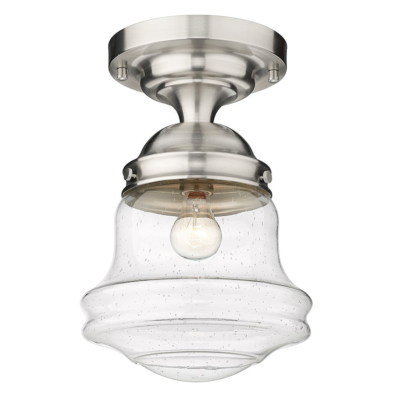 Z-Lite Vaughn 1 Light 16" Flush Mount, Brushed Nickel/Clear Seedy