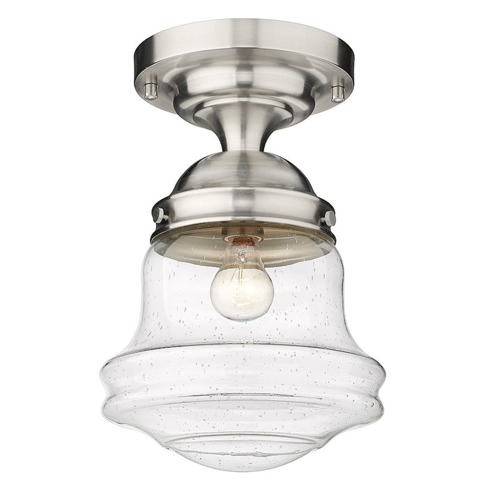 Z-Lite Vaughn 1 Light 16" Flush Mount, Brushed Nickel/Clear Seedy