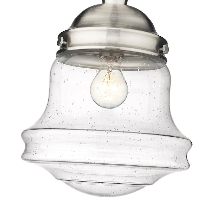 Z-Lite Vaughn 1 Light 16" Flush Mount, Brushed Nickel/Clear Seedy