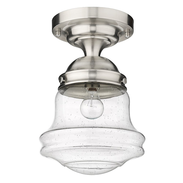 Z-Lite Vaughn 1 Light 16" Flush Mount, Brushed Nickel/Clear Seedy