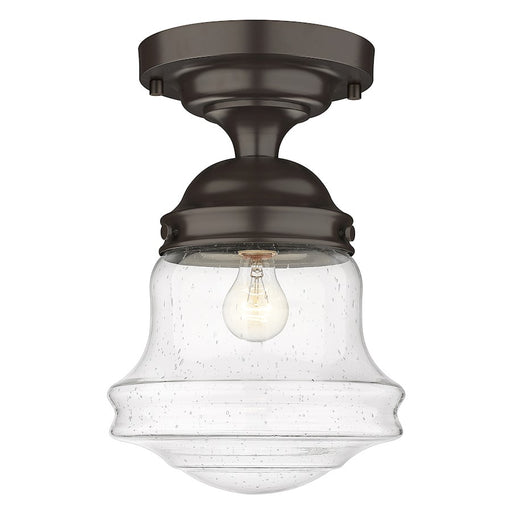 Z-Lite Vaughn 1 Light 16" Flush Mount, Bronze/Clear Seedy - 736F10-BRZ