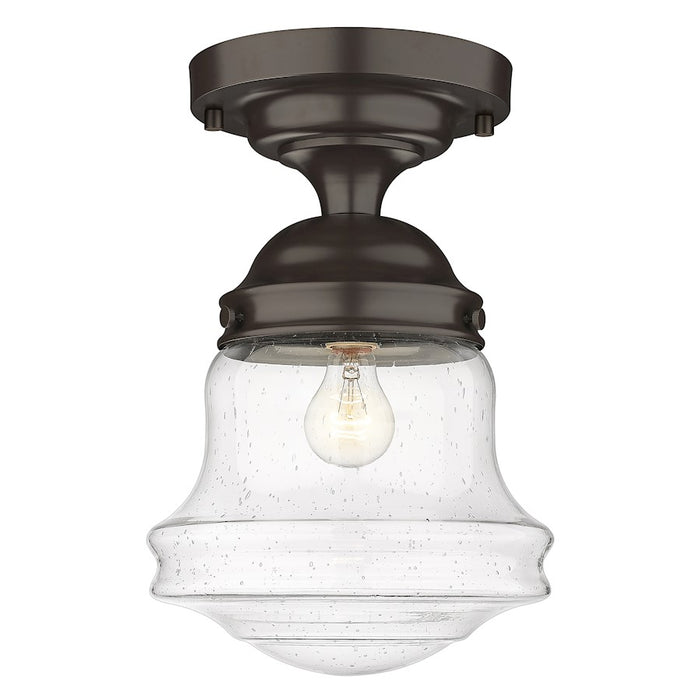 Z-Lite Vaughn 1 Light 16" Flush Mount, Bronze/Clear Seedy - 736F10-BRZ