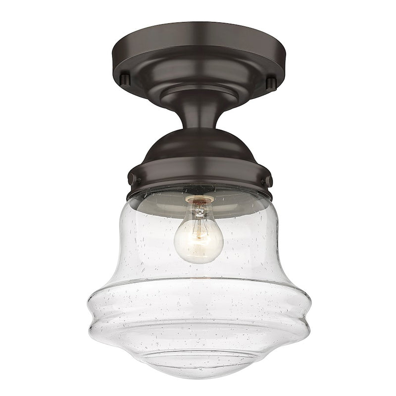 Z-Lite Vaughn 1 Light 16" Flush Mount, Bronze/Clear Seedy