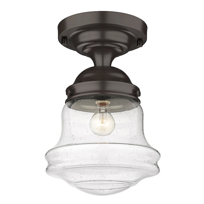 Z-Lite Vaughn 1 Light 16" Flush Mount, Bronze/Clear Seedy
